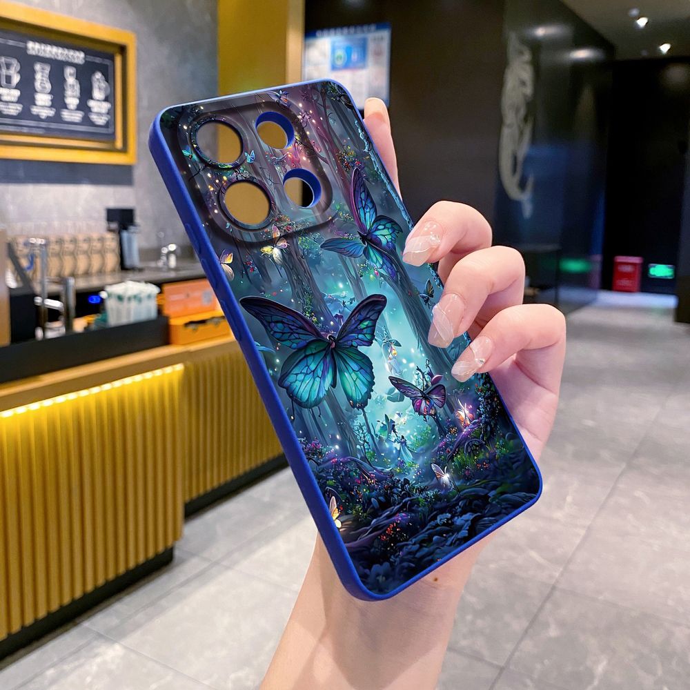 For Xiaomi Redmi Note 13 12 Pro 5G 12S 11S 13C A1 10 Pro 4G 10S Redmi 10C 9C Butterfly Flower Full Protective Case Anti Drop Cover