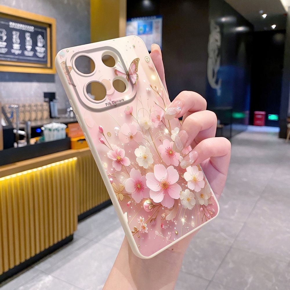 For Xiaomi Redmi Note 13 12 Pro 5G 12S 11S 13C A1 10 Pro 4G 10S Redmi 10C 9C Butterfly Flower Full Protective Case Anti Drop Cover