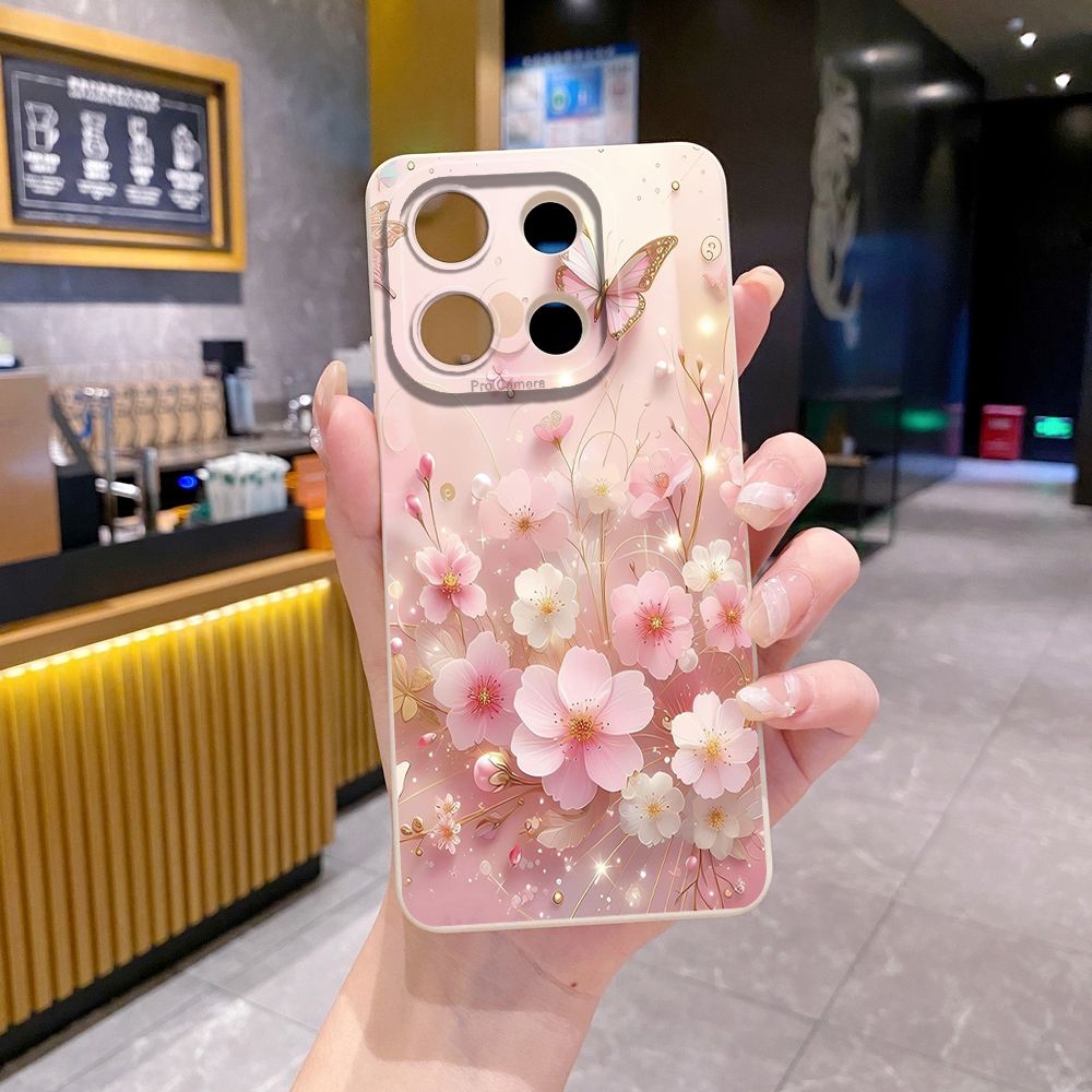For Xiaomi Redmi Note 13 12 Pro 5G 12S 11S 13C A1 10 Pro 4G 10S Redmi 10C 9C Butterfly Flower Full Protective Case Anti Drop Cover