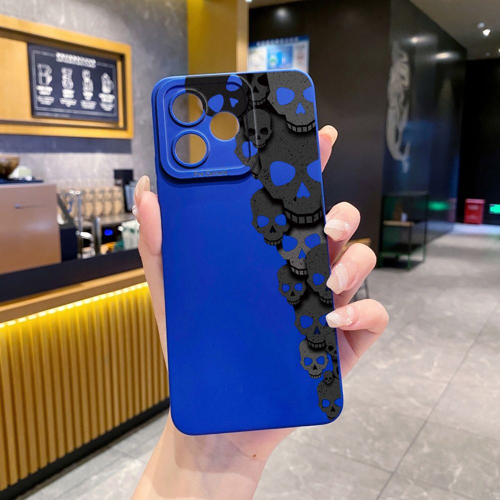 For Realme C61 C63 C65 C67 C53 C51 Note 50 60 C21 C33 C30 C35 C11 2021 C12 C15 C21Y C25Y Realme 12 13 Skull Flower Full Protective Case Anti Drop Cover