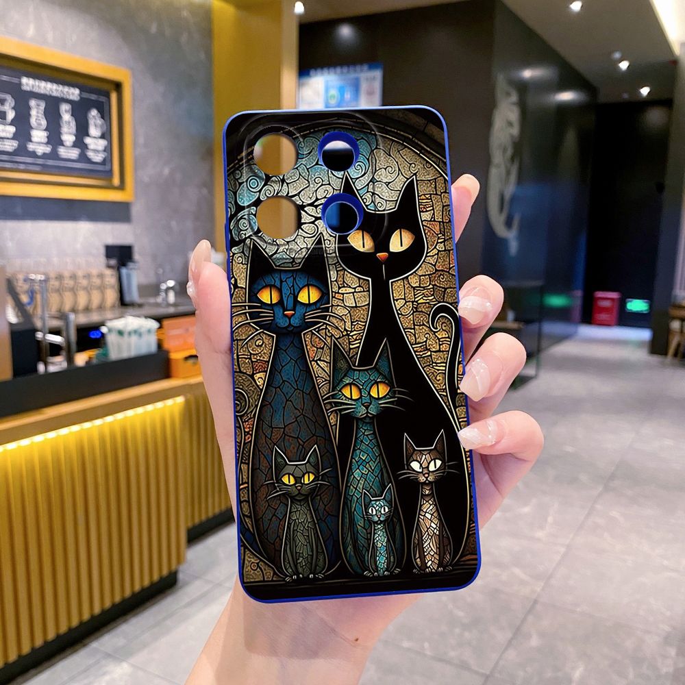 For Xiaomi Redmi Note 13 12 Pro 5G 12S 11S 13C A1 10 Pro 4G 10S Redmi 10C 9C Black Cat Magic Girls Full Protective Case Anti Drop Cover