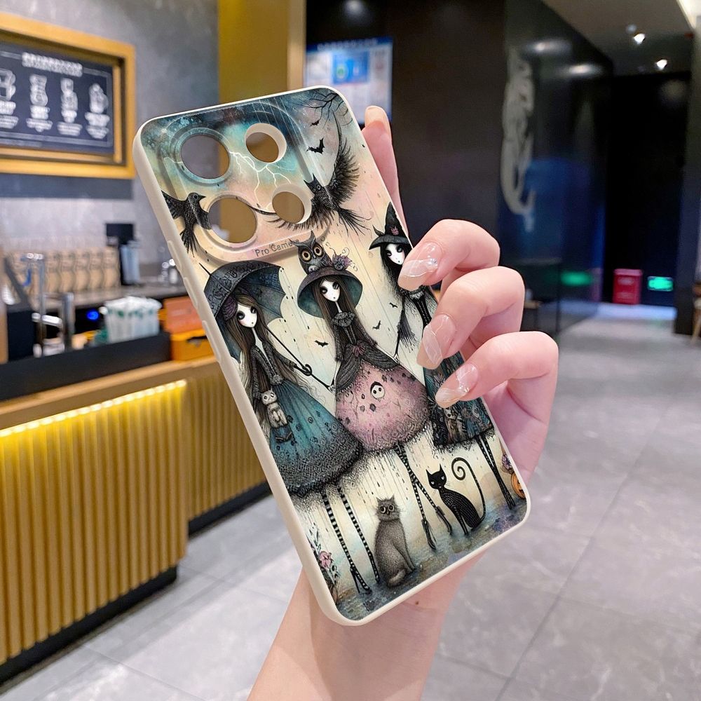 For Xiaomi Redmi Note 13 12 Pro 5G 12S 11S 13C A1 10 Pro 4G 10S Redmi 10C 9C Black Cat Magic Girls Full Protective Case Anti Drop Cover