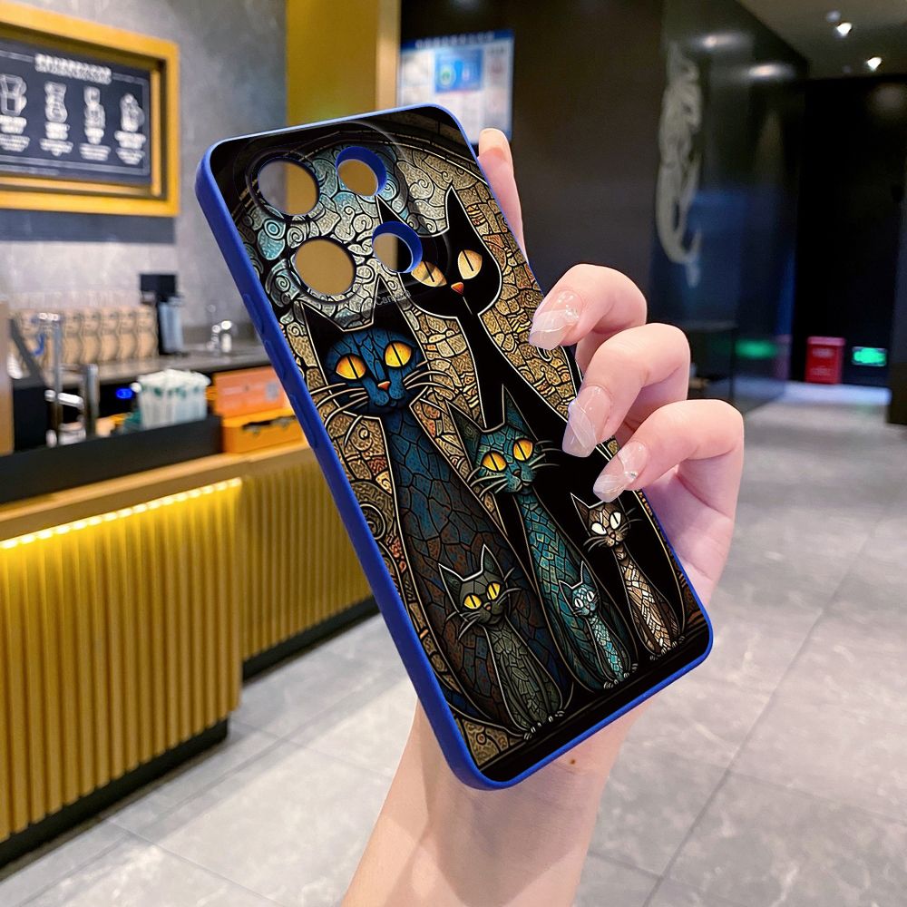 For Xiaomi Redmi Note 13 12 Pro 5G 12S 11S 13C A1 10 Pro 4G 10S Redmi 10C 9C Black Cat Magic Girls Full Protective Case Anti Drop Cover