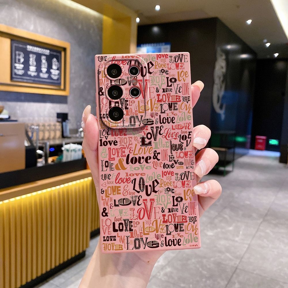 For Samsung Galaxy S24 S23 Ultra S22 Plus Note 20 S21 FE S20 Love Letters Full Protective Case Anti Drop Cover