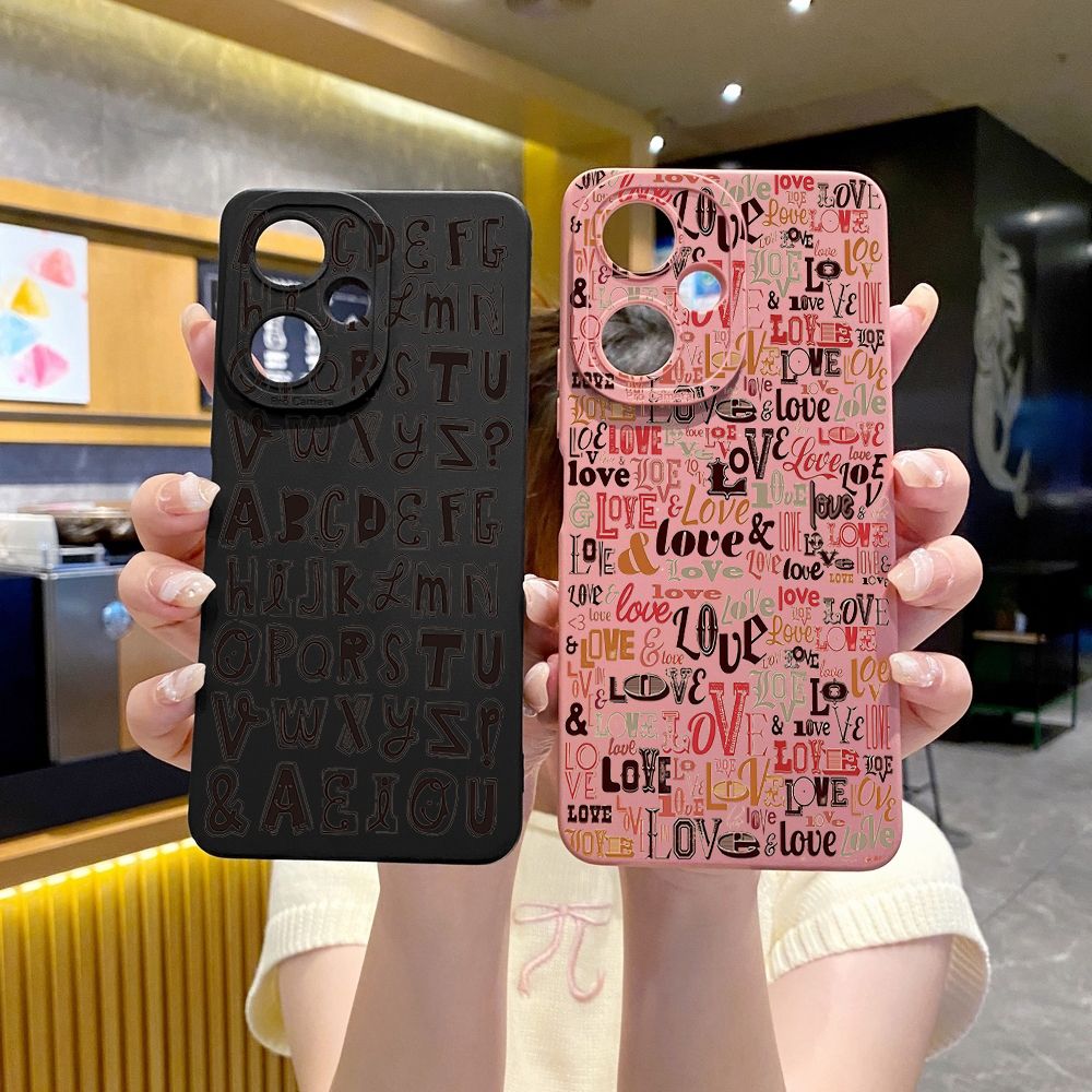 For VIVO Y28 Y03 Y18 Y17S Y27 Y15A Y15S Y02S Y02A Y36 Y33S Y12S Y12A Y01 Y1S Y20A Y22 Love Letters Full Protective Case Anti Drop Cover