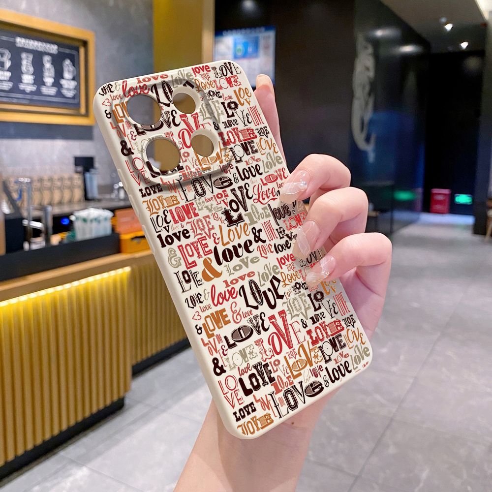 For Xiaomi Redmi Note 13 12 Pro 5G 12S 11S 13C A1 10 Pro 4G 10S Redmi 10C 9C Love Letters Full Protective Case Anti Drop Cover