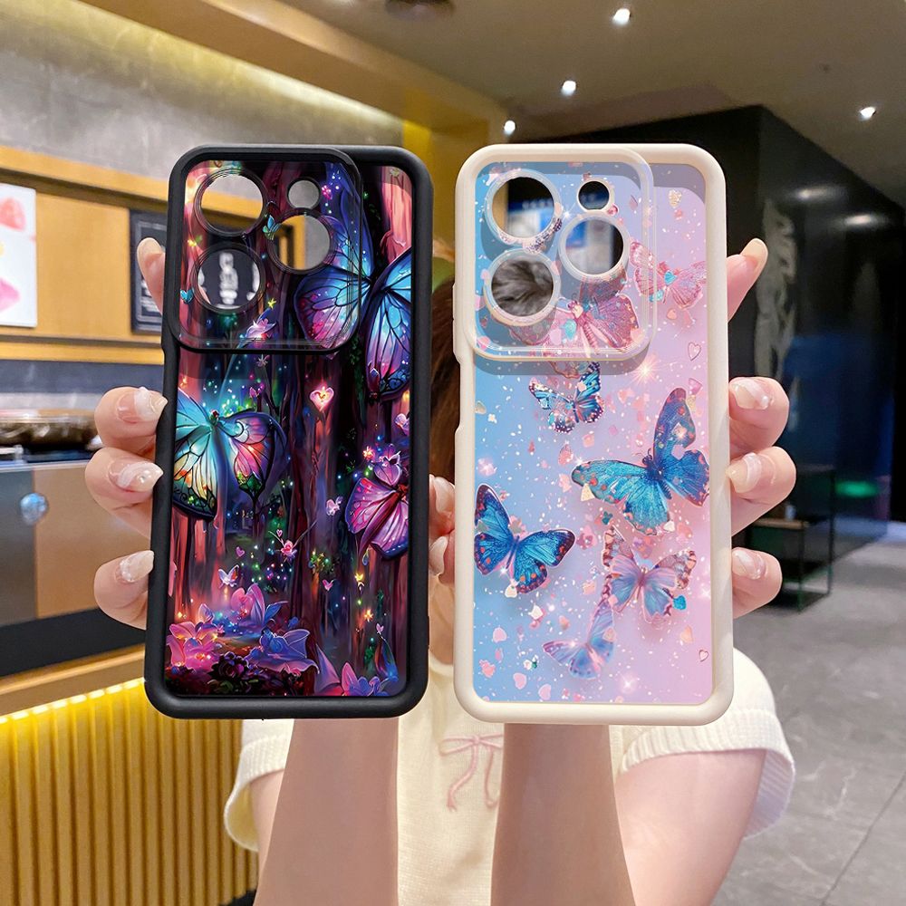 for Infinix Hot 40i 40 Pro 30 Play Note 30 Smart 8 Luxury Butterfly Full Protective Phone Case Anti Drop Cover