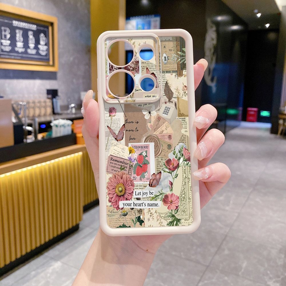 for Xiaomi Redmi Note 13 Pro 5G 12S 4G 12 Turbo 11S 13C 12C Vintage Art Town Butterfly Full Protective Phone Case Anti Drop Cover