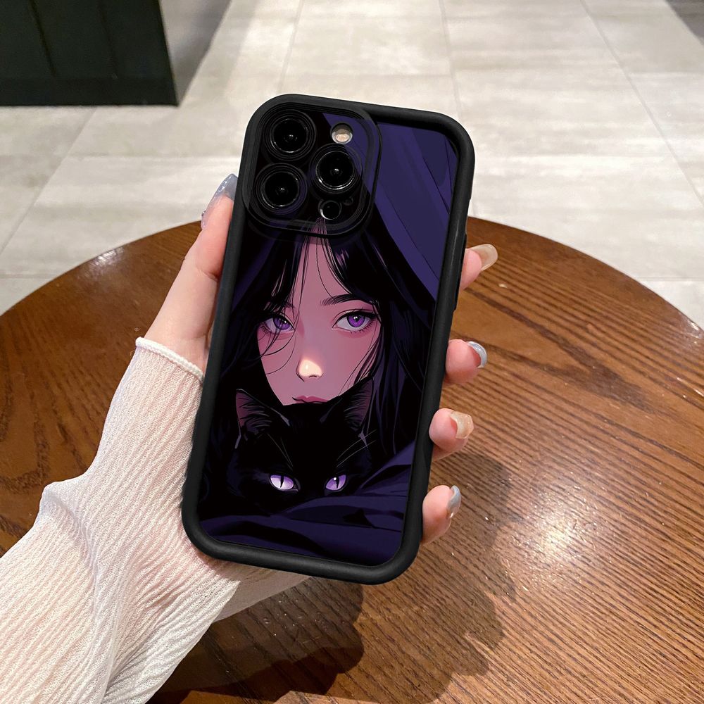 for iPhone 15 Pro Max 14 Plus 13 12 11 XR 8 7 SE 2022 XS Beauty Girl Full Protective Phone Case Anti Drop Cover