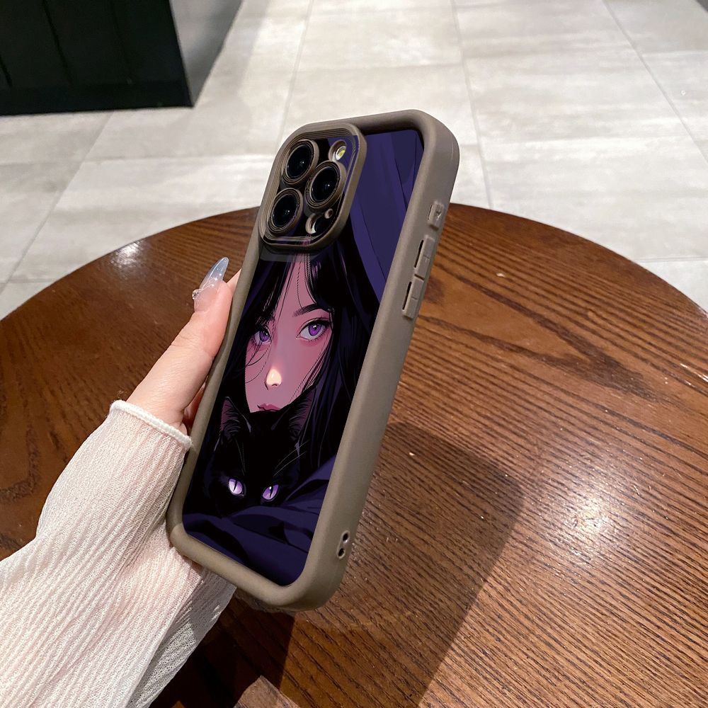 for iPhone 15 Pro Max 14 Plus 13 12 11 XR 8 7 SE 2022 XS Beauty Girl Full Protective Phone Case Anti Drop Cover