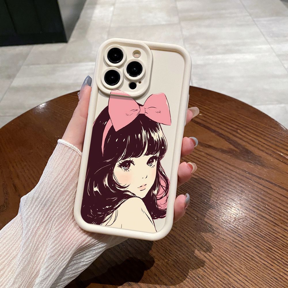 for iPhone 15 Pro Max 14 Plus 13 12 11 XR 8 7 SE 2022 XS Beauty Girl Full Protective Phone Case Anti Drop Cover