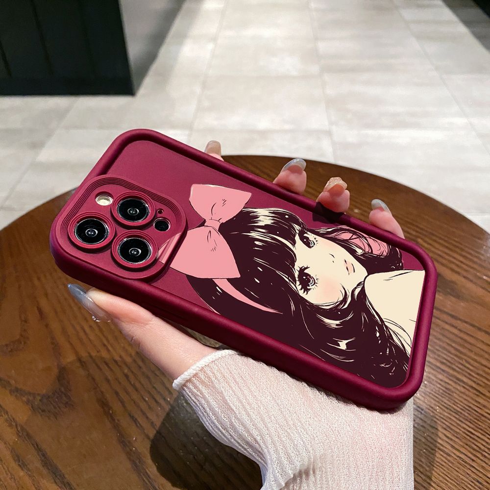 for iPhone 15 Pro Max 14 Plus 13 12 11 XR 8 7 SE 2022 XS Beauty Girl Full Protective Phone Case Anti Drop Cover