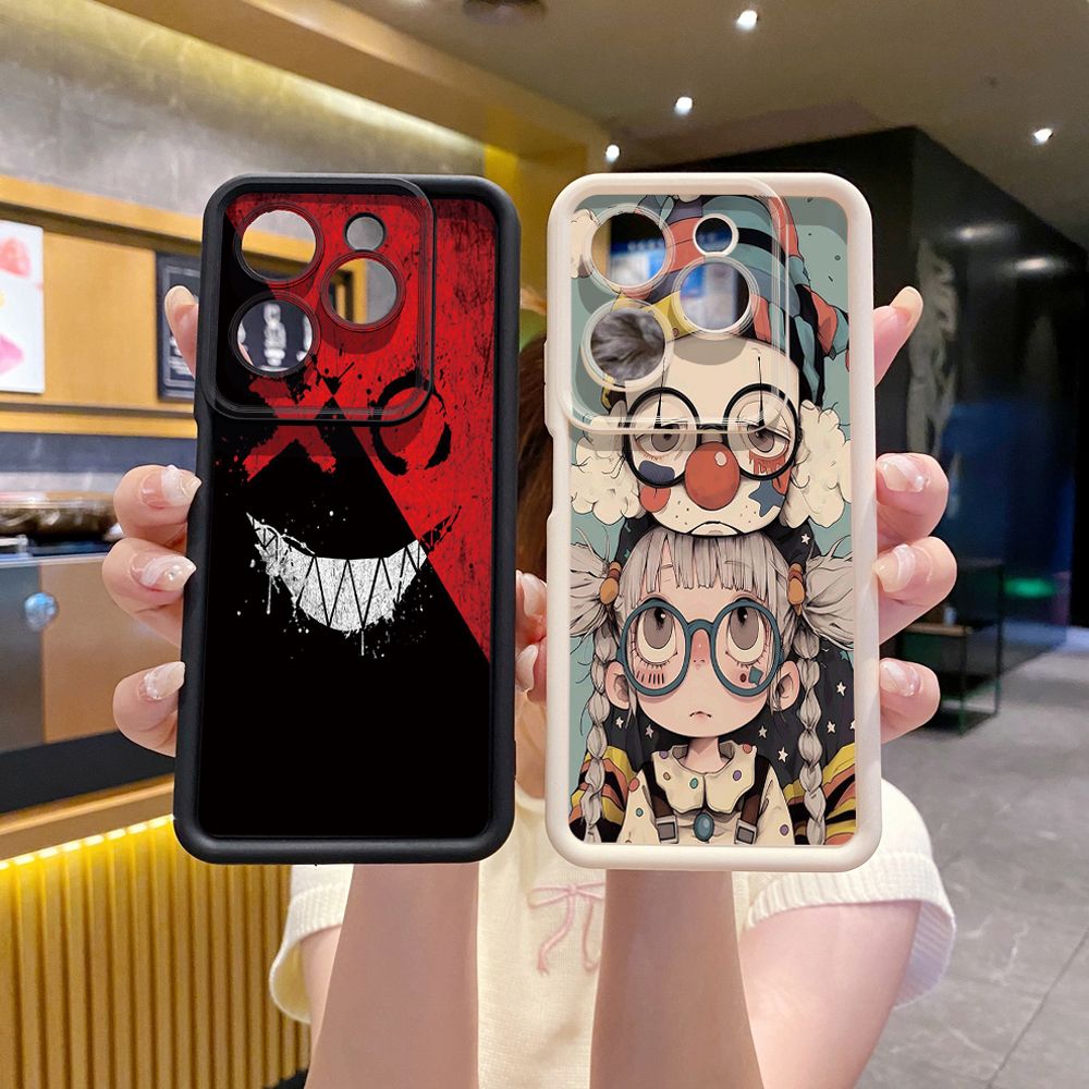 for Infinix Hot 40i 40 Pro 30 Play Note 30 Smart 8 Cute Evil Clown Full Protective Phone Case Anti Drop Cover