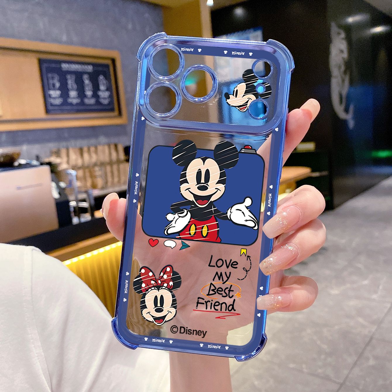 for iPhone 17 Pro Max 16 15 14 Plus Plating Phone Case Shockproof Cover Couple Mickey Minnie Mouse