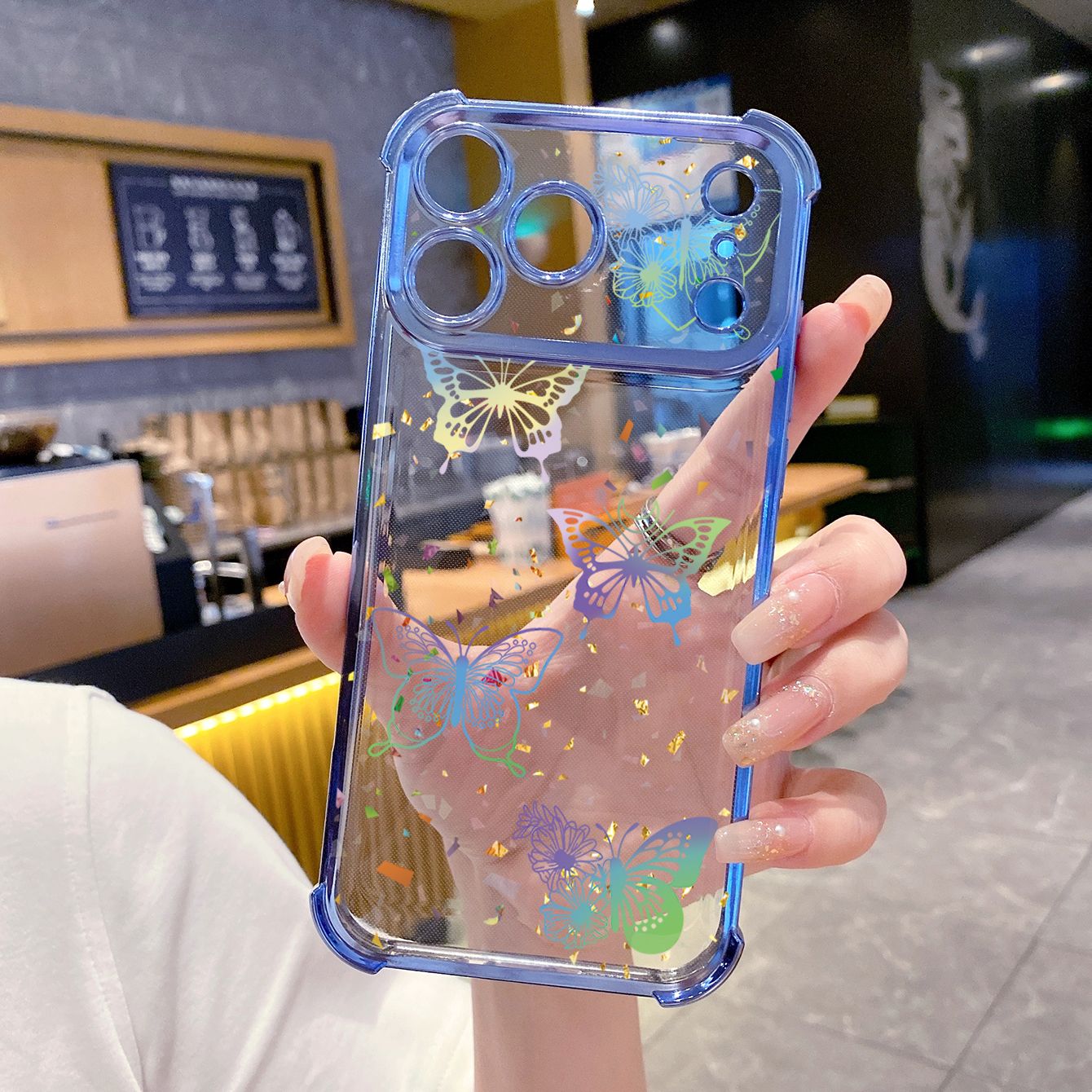 for iPhone 17 Pro Max 16 15 14 Plus Plating Phone Case Shockproof Cover Beauty Luxury Butterfly