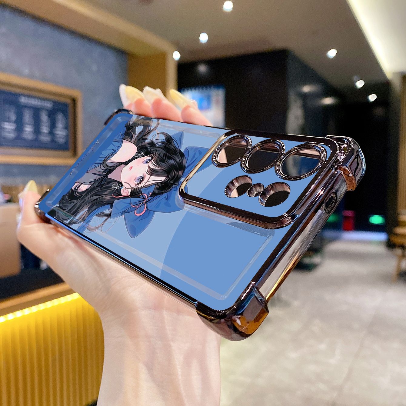 for Samsung Galaxy S26 Ultra S25 Edge S24 Plus A55 Plating Phone Case Shockproof Cover Butterfly Girl