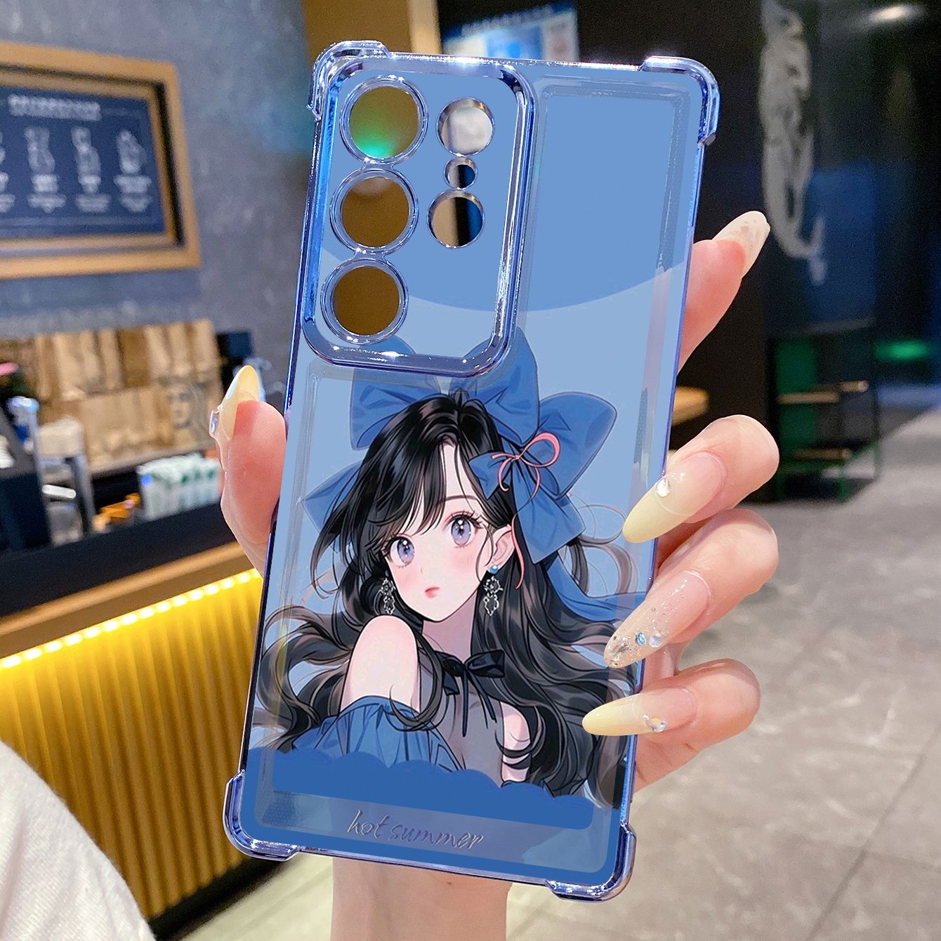 for Samsung Galaxy S26 Ultra S25 Edge S24 Plus A55 Plating Phone Case Shockproof Cover Butterfly Girl