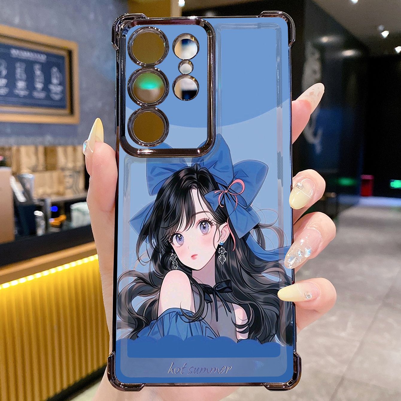 for Samsung Galaxy S26 Ultra S25 Edge S24 Plus A55 Plating Phone Case Shockproof Cover Butterfly Girl