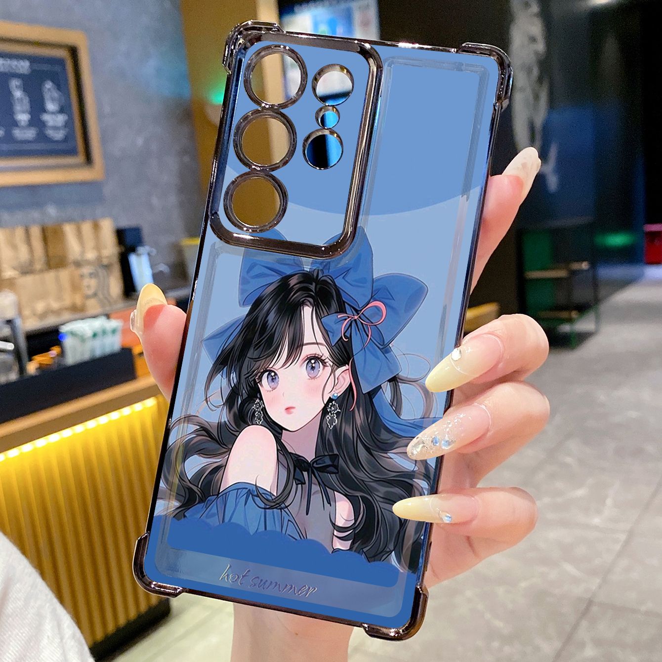 for Samsung Galaxy S26 Ultra S25 Edge S24 Plus A55 Plating Phone Case Shockproof Cover Butterfly Girl