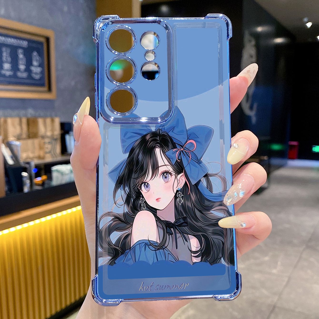 for Samsung Galaxy S26 Ultra S25 Edge S24 Plus A55 Plating Phone Case Shockproof Cover Butterfly Girl