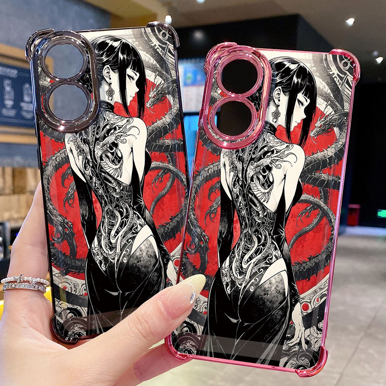 for OPPO A38 A5 Pro Realme C63 C51 C75 VIVO Plating Phone Case Shockproof Cover Back Girl Long