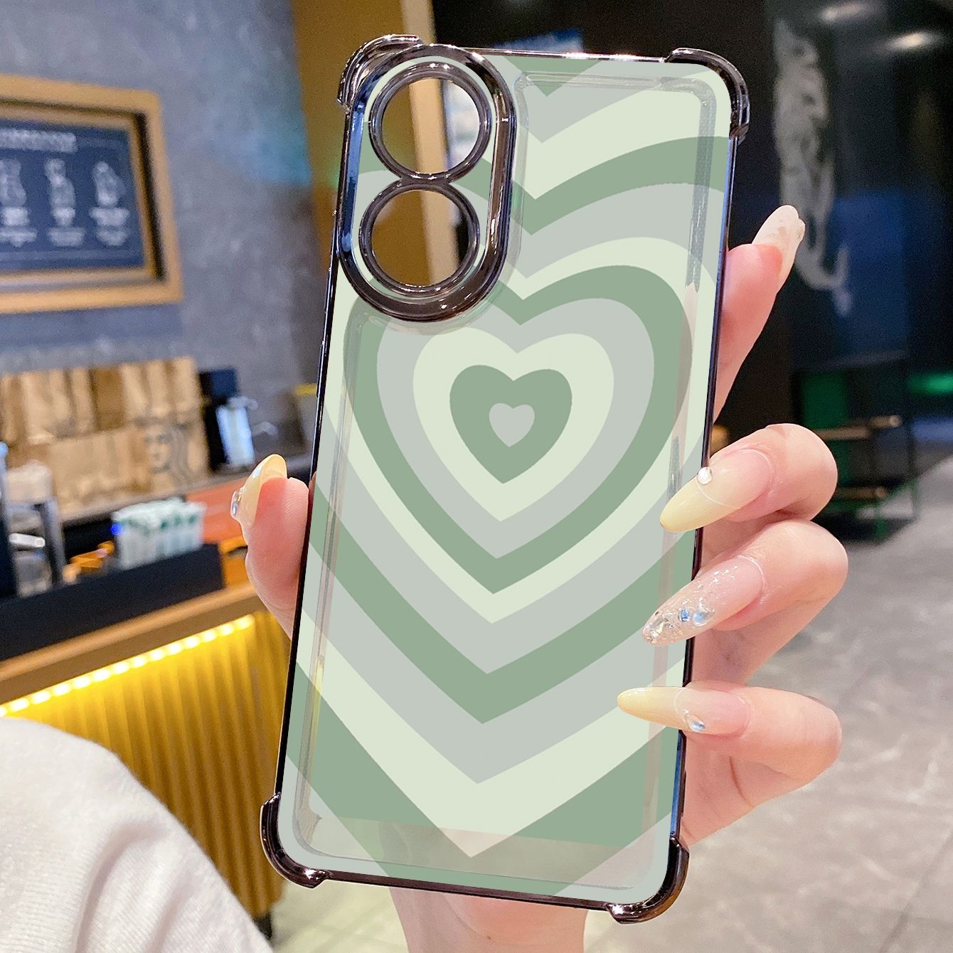 for OPPO A38 A5 Pro Realme C63 C51 C75 VIVO Plating Phone Case Shockproof Cover Couple Heart