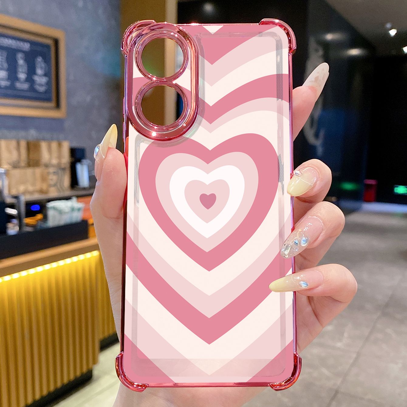 for OPPO A38 A5 Pro Realme C63 C51 C75 VIVO Plating Phone Case Shockproof Cover Couple Heart