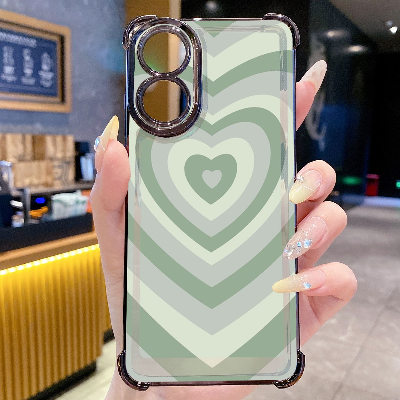 for OPPO A38 A5 Pro Realme C63 C51 C75 VIVO Plating Phone Case Shockproof Cover Couple Heart