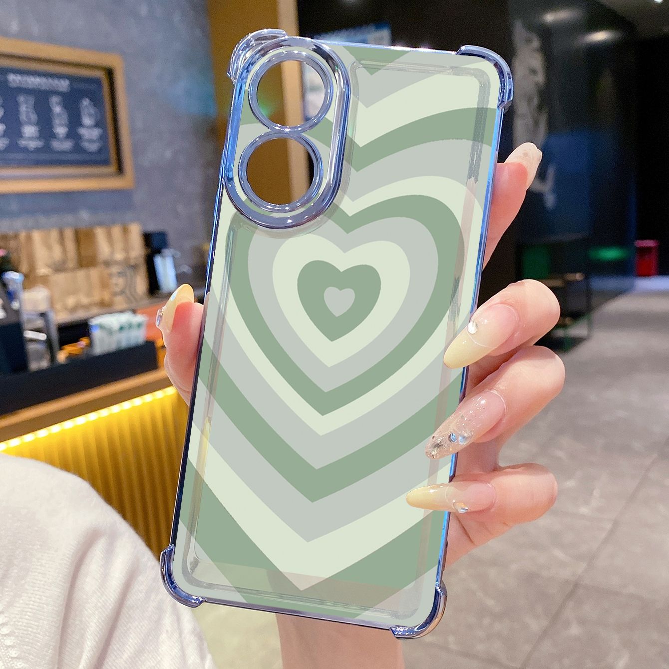 for OPPO A38 A5 Pro Realme C63 C51 C75 VIVO Plating Phone Case Shockproof Cover Couple Heart