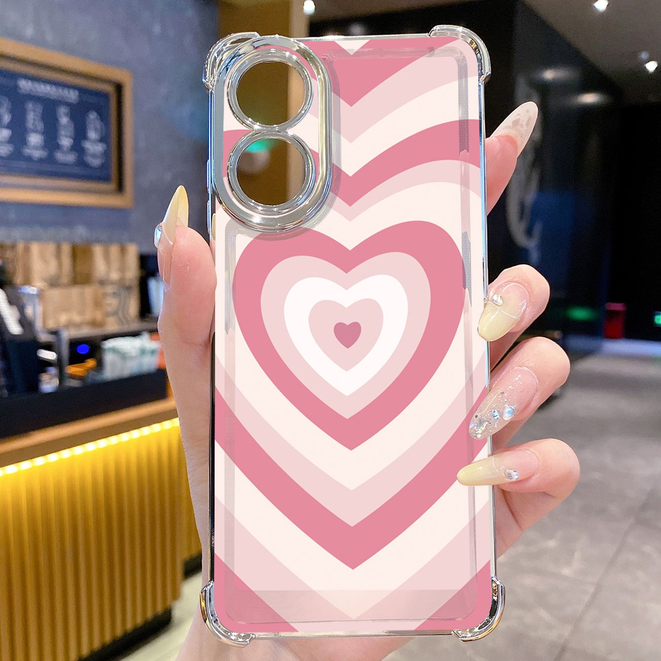 for OPPO A38 A5 Pro Realme C63 C51 C75 VIVO Plating Phone Case Shockproof Cover Couple Heart
