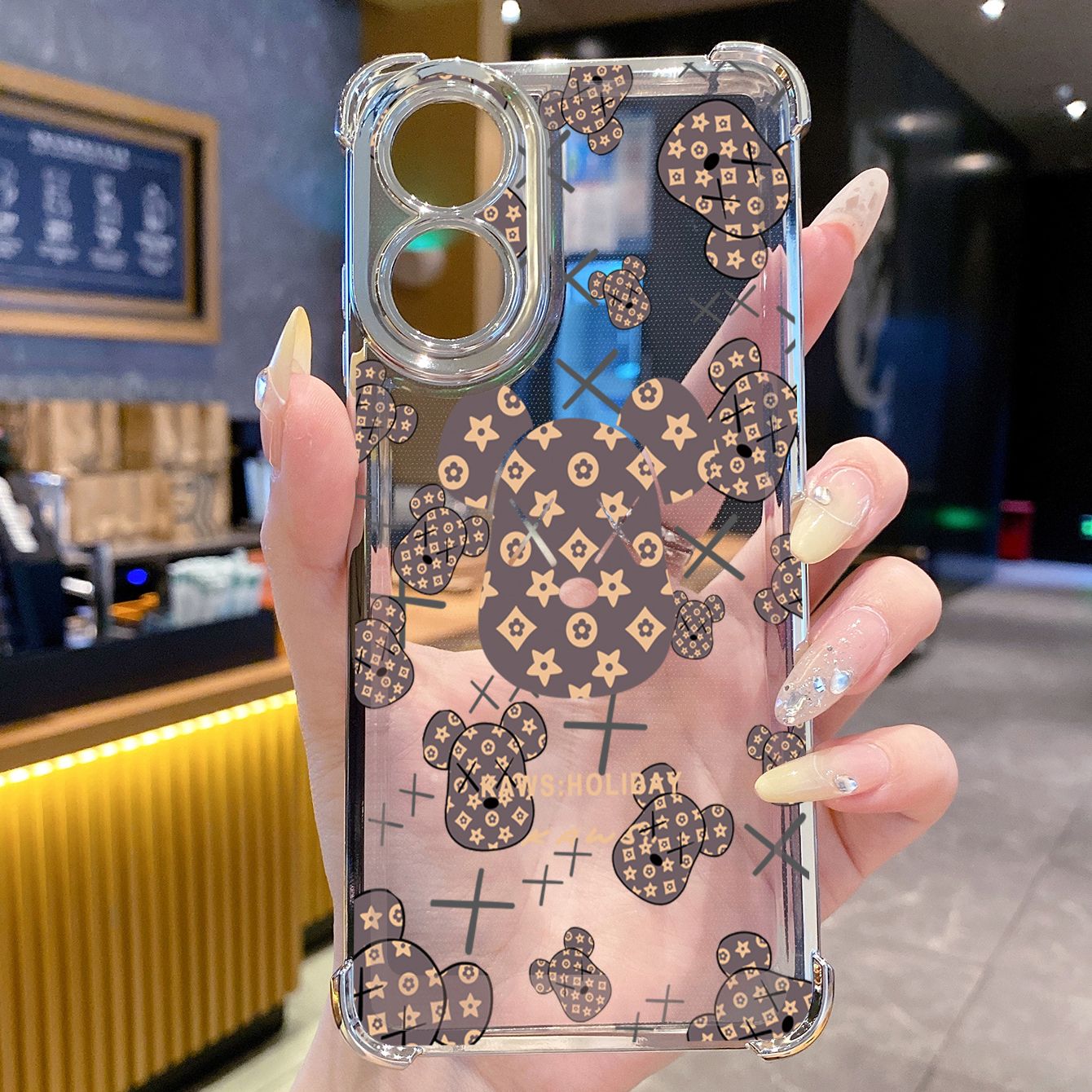 for OPPO A38 A5 Pro Realme C63 C51 C75 VIVO Plating Phone Case Shockproof Cover Retro Kaws