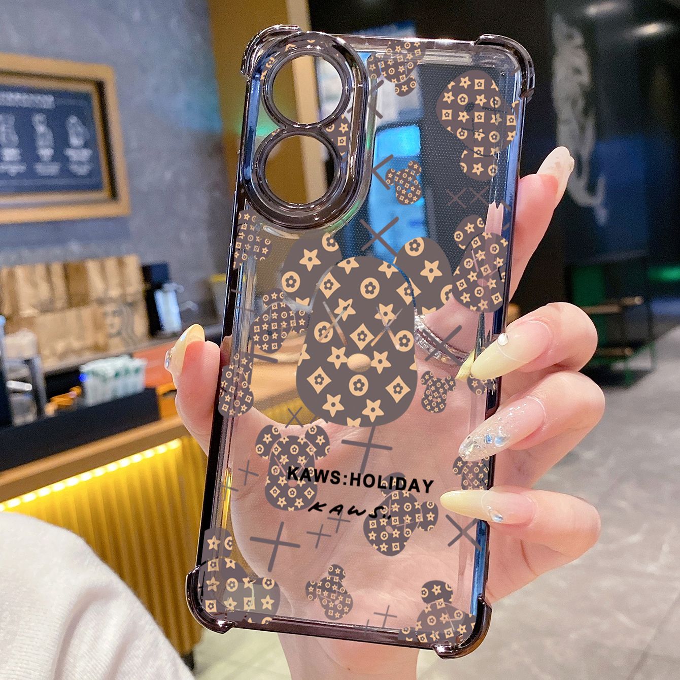for OPPO A38 A5 Pro Realme C63 C51 C75 VIVO Plating Phone Case Shockproof Cover Retro Kaws