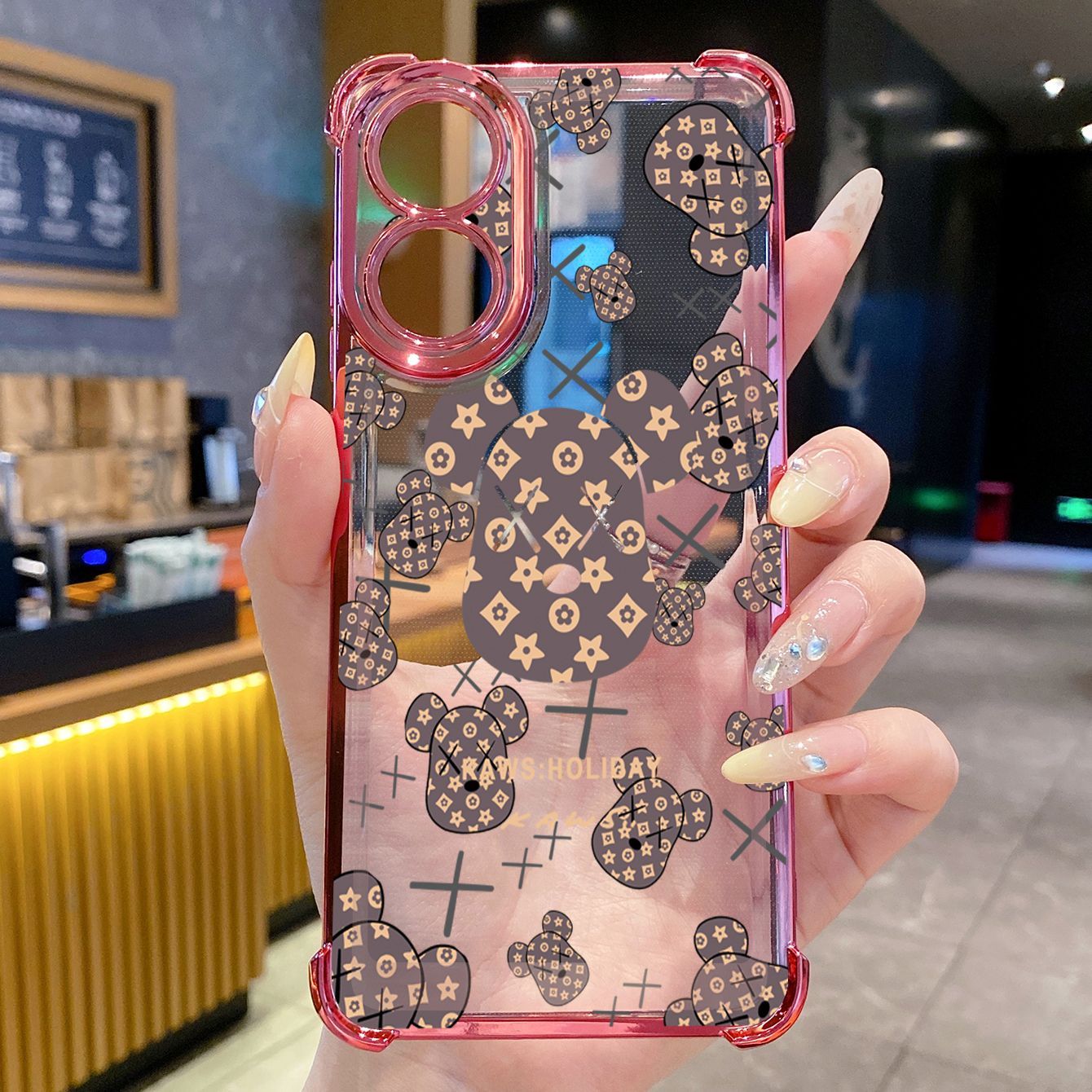 for OPPO A38 A5 Pro Realme C63 C51 C75 VIVO Plating Phone Case Shockproof Cover Retro Kaws