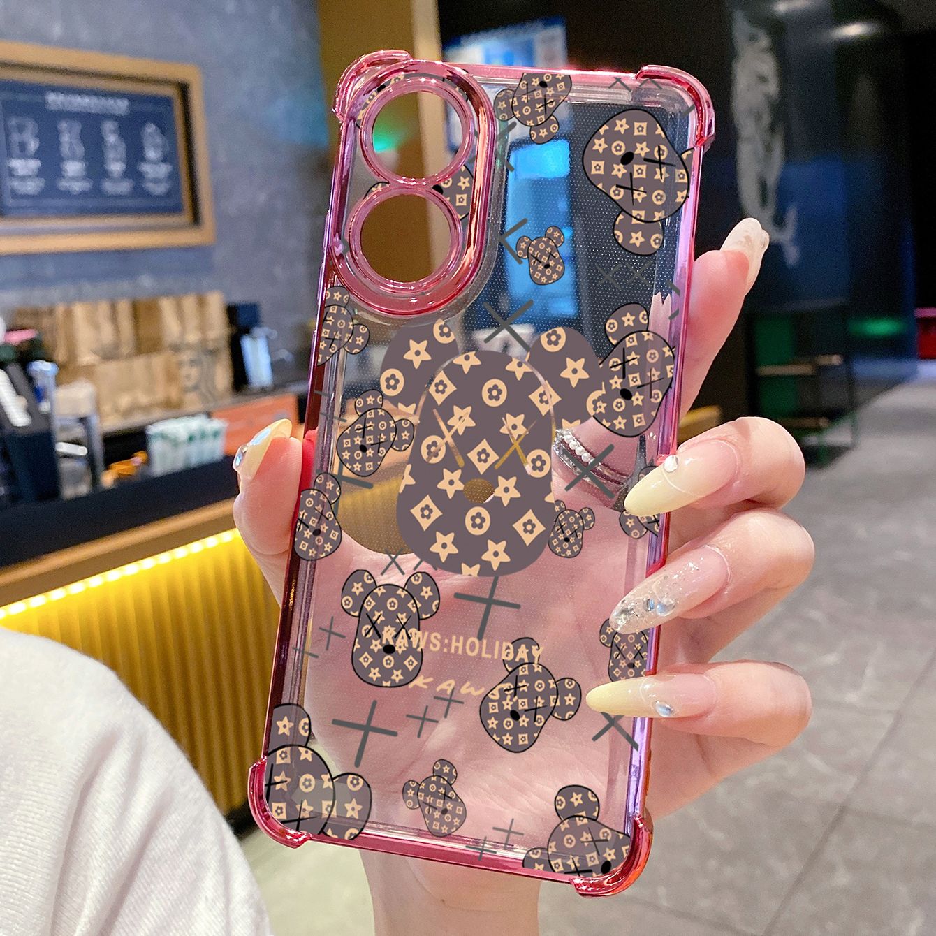 for OPPO A38 A5 Pro Realme C63 C51 C75 VIVO Plating Phone Case Shockproof Cover Retro Kaws