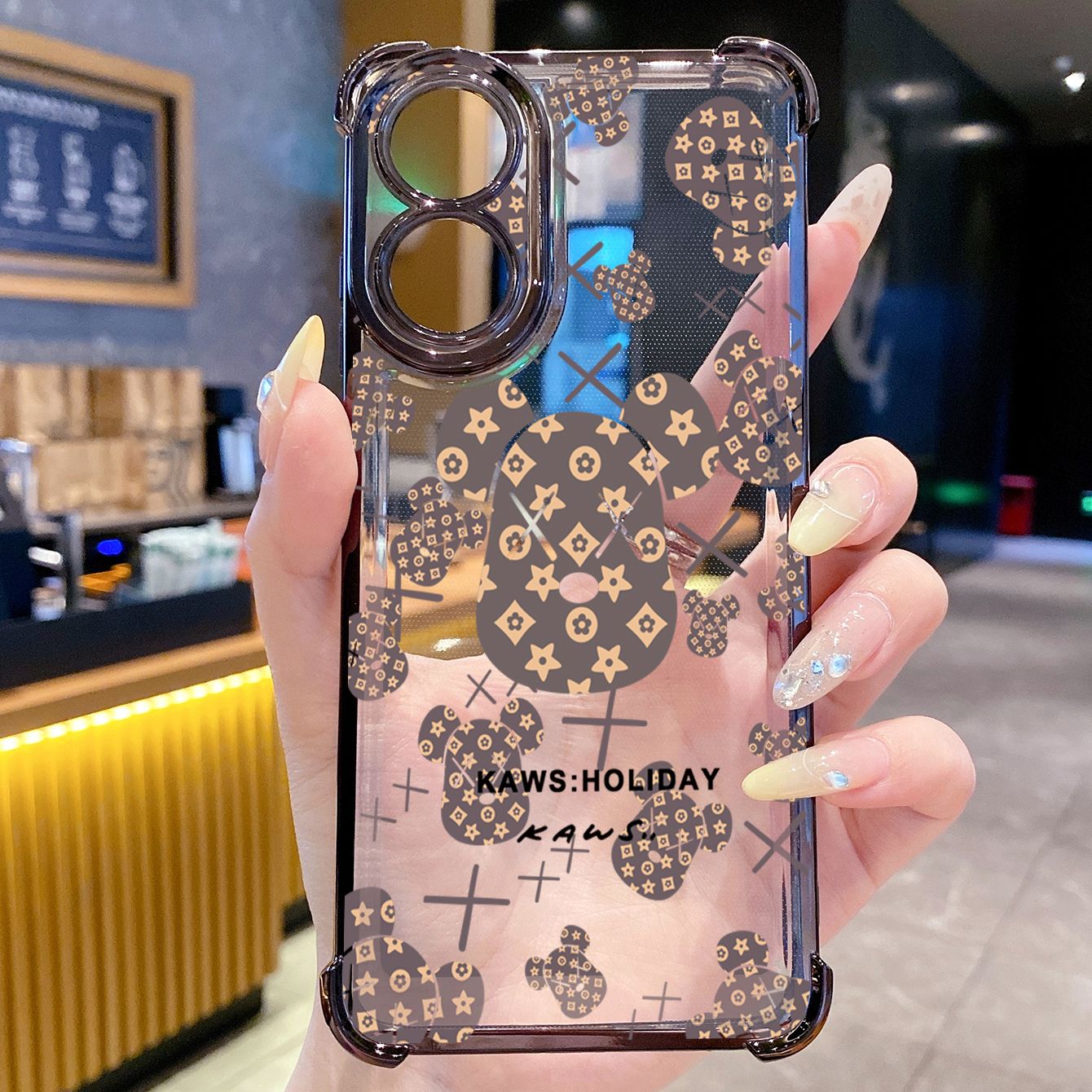 for OPPO A38 A5 Pro Realme C63 C51 C75 VIVO Plating Phone Case Shockproof Cover Retro Kaws