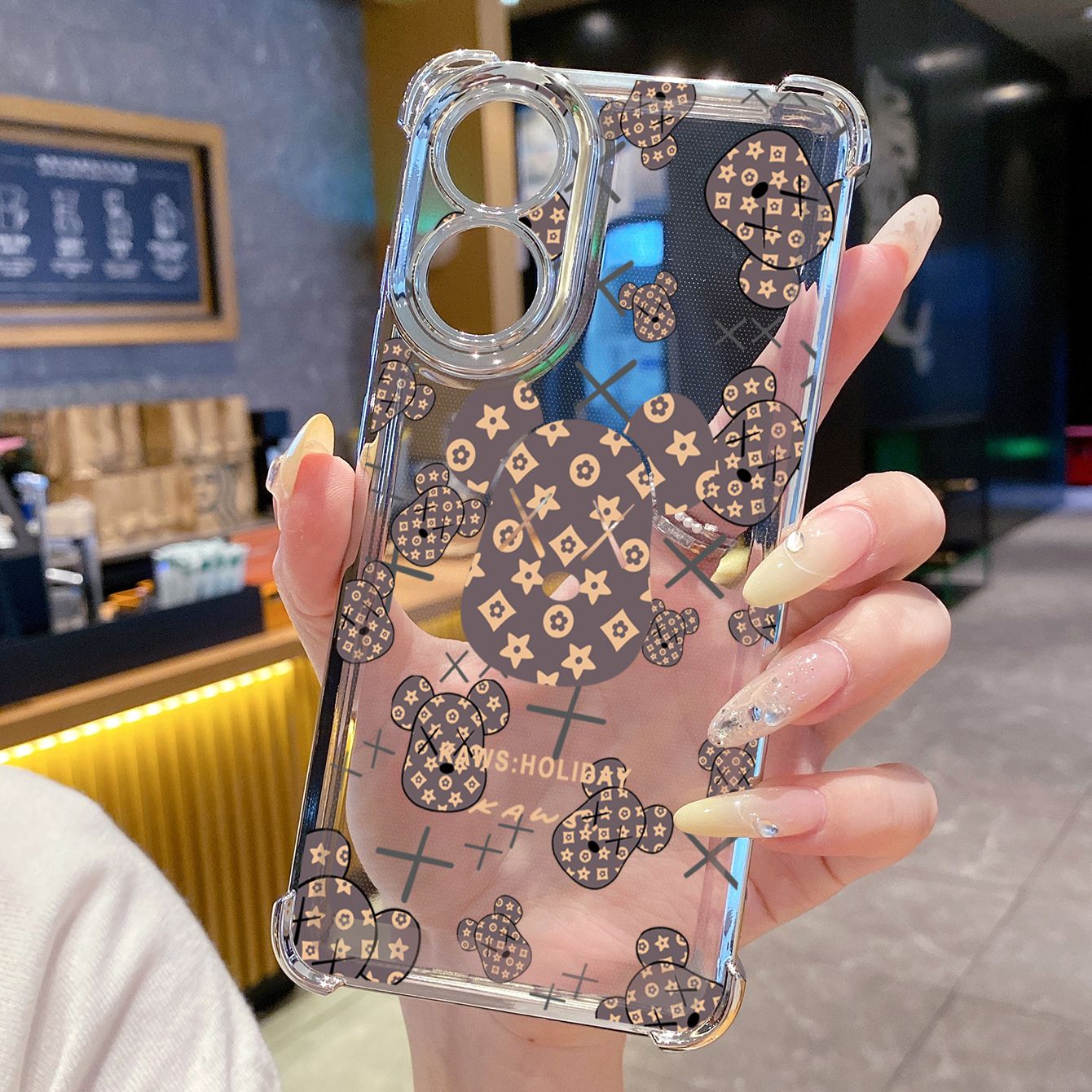 for OPPO A38 A5 Pro Realme C63 C51 C75 VIVO Plating Phone Case Shockproof Cover Retro Kaws