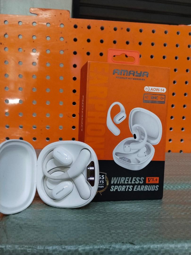 AMAYA AOW-14 wireless sports earphones has Active noise cancellation on calls and Environmental Noise cancellation Bluetooth version 5.0 and above connection distance of up to 10m