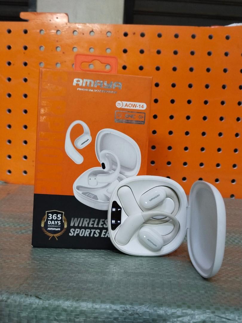 AMAYA AOW-14 wireless sports earphones has Active noise cancellation on calls and Environmental Noise cancellation Bluetooth version 5.0 and above connection distance of up to 10m