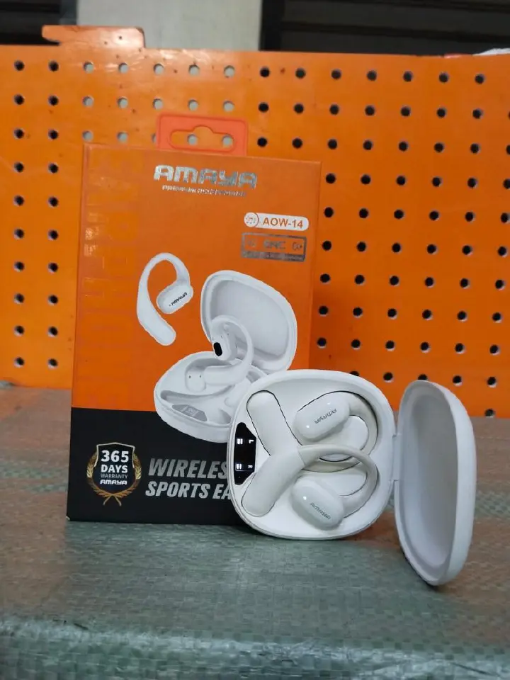 AMAYA AOW-14 wireless sports earphones has Active noise cancellation on calls and Environmental Noise cancellation Bluetooth version 5.0 and above connection distance of up to 10m
