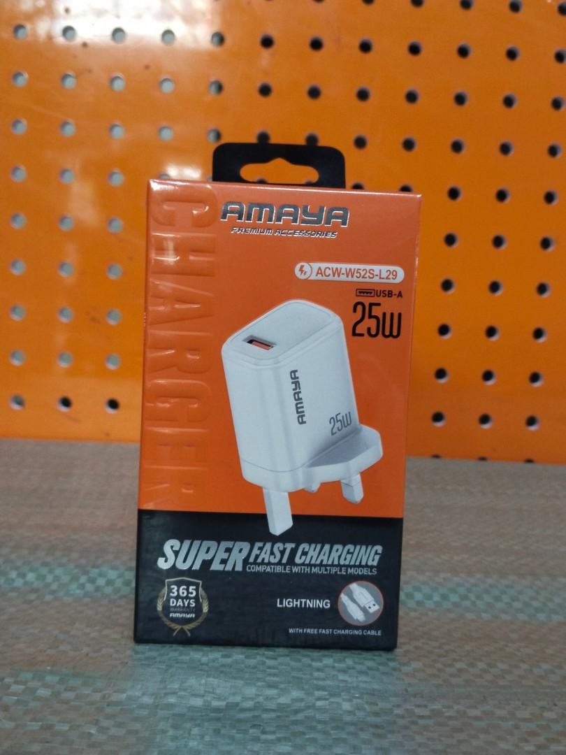 Amaya ACW W52S-L29 fast charging compatible with multiple  models, comes with a fast charging lighting cable