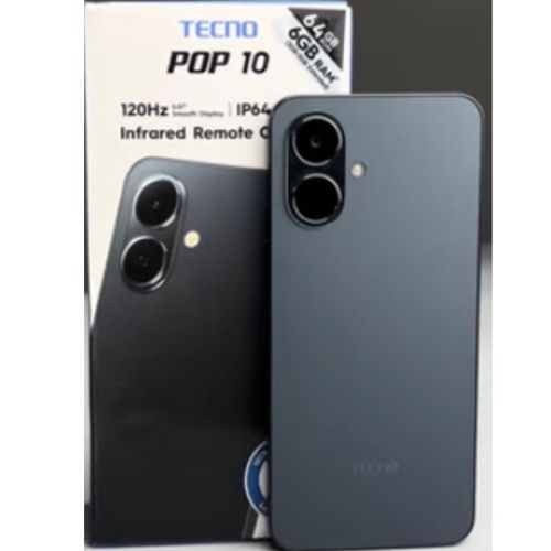 Tecno POP 10 Display: 6.67 Inches Up To 6GB Extended RAM + 64GB Storage, Battery: 5000 MAh 15W FREELINK free calls no network.13mp camera 8mp front camera dual DTS speaker T7250 proccesor 4G Network