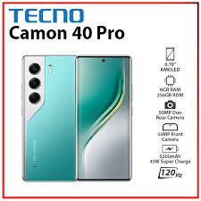 TECNO AI CAMON 40 Features 6.78″ display, Helio G100 Ultimate chipset, 5200 mAh battery, 256 GB storage upto 12 GB virtual RAM 50mp lyt sony sensor 32mp front camera android 15 HIOS 15