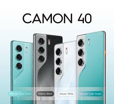 Tecno Camon 40 120Hz FHD+ AMOLED display · Always-on display · Helio G100 Ultimate gaming processor · Dual stereo speakers · 32MP selfie camera · IP66 full protection,5200Mah battery 45W charger