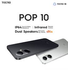 Tecno POP 10 Display: 6.67 Inches Up To 6GB Extended RAM + 64GB Storage, Battery: 5000 MAh 15W FREELINK free calls no network.13mp camera 8mp front camera dual DTS speaker T7250 proccesor 4G Network