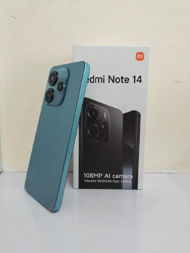 REDMI NOTE 14 256GB +16GB extended ram, mediatek Helio G99ultra 108mp.rear camera 32mp front camera,6.67" 120HZ  eye care display  with a corning gorilla glass 5 5500mAh  33W fast charging