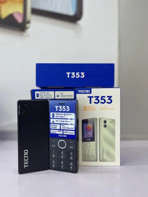 TECNO T353 – 2.0" Display, Dual SIM, 3000mAh Battery ,Wireless FM, 4MB ROM + 4MB ROM and Flashlight