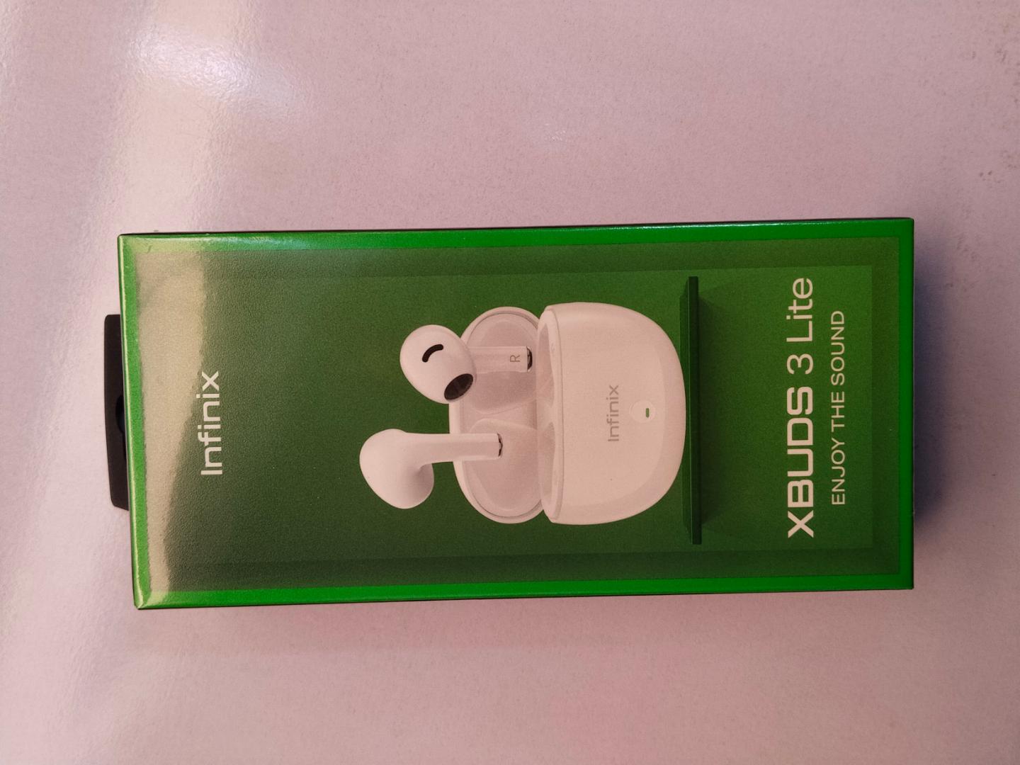 INFINIX XBUDS 3LITE,Semi-in-ear design, AI ENC clear voice call, signature and professional sound tuning,24hrs long play time one click quick pairing Bluetooth version 5.2