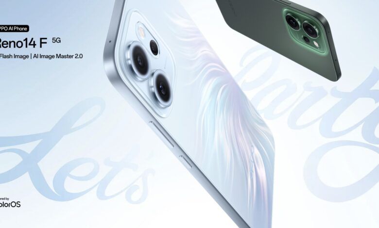 Oppo Reno 14F 5G, 6.59'' Display, 512GB ROM + 12GB RAM, 6000mAh, 50MP Camera (Dual Sim) - 2 Years Warranty