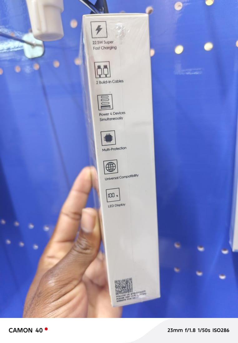 TECNO TPB-P204Q 20000mAh 22.5W OMNI-TANK POWER BANK WITH LED DISPLAY WITH TYPE C, LIGHTNING AND USB OUTPUT PORTS