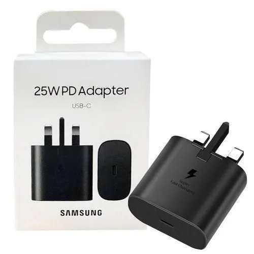 SAMSUNG SUPER FAST ADAPTER TYPE C, 25W USB C WALL CHARGER FAST CHARGING FOR GALAXY S25 ULTRA/S25/S25+/S24+/S24 ULTRA/S24/S24+/S23 ULTRA/S22 ULTRA/S21 AND ALL GALAXY A SERIES PHONES